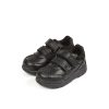 Back To School | Kickers Kickersinfants Black Leather Moakie Reflex Touch Fastening Strap Shoe