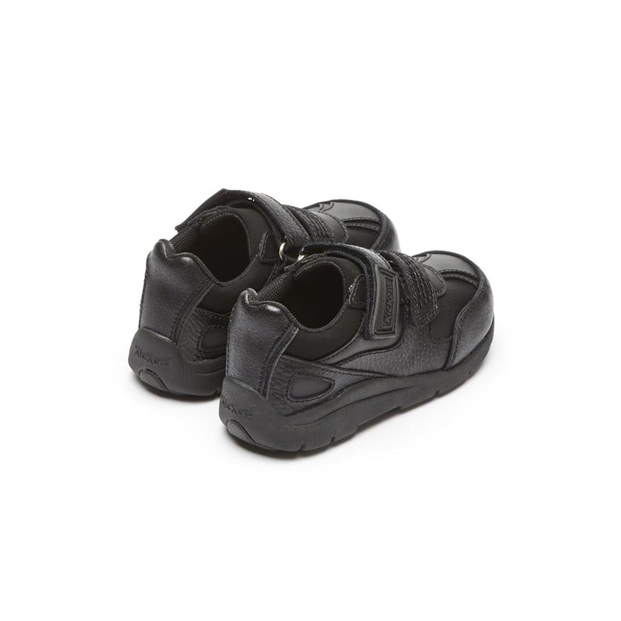 Back To School | Kickers Kickersinfants Black Leather Moakie Reflex Touch Fastening Strap Shoe