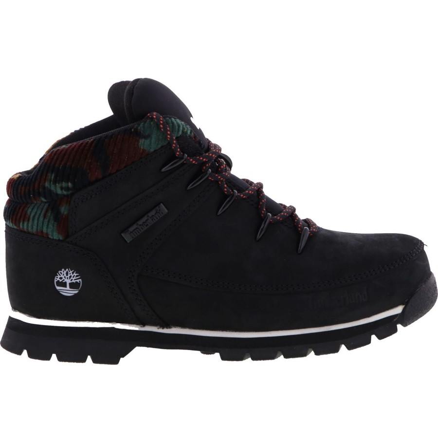 Back To School | Timber Timberland Euro Sprint Hiker Black Nubuck Leather