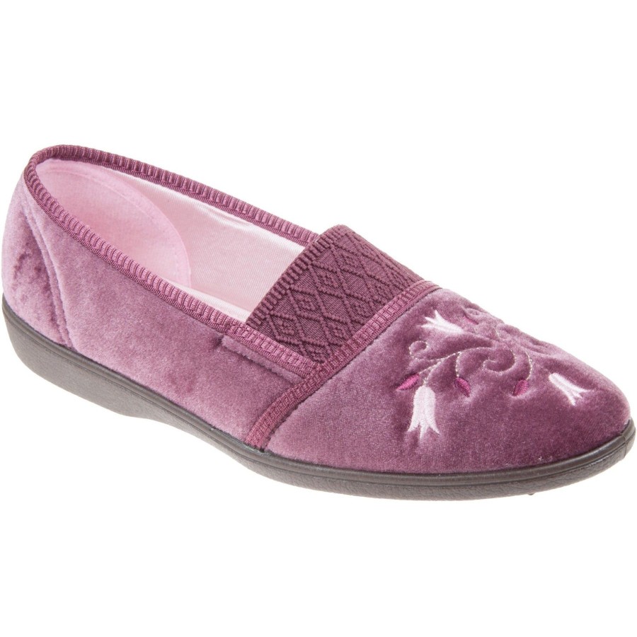 Ladies Slippers | Marlows Ladies Slipper By Sleepers Inez In Heather Ls792M