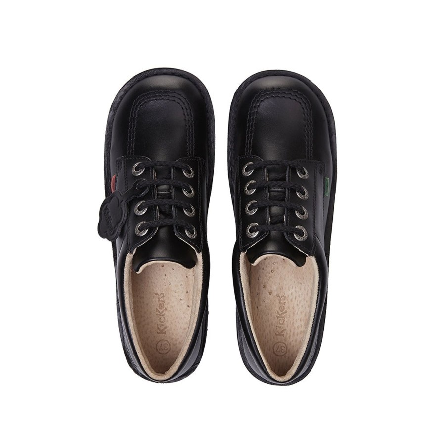 Back To School | Kickers Kickers Kick Lo J/Y Black Leather Classic Shoe