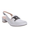 Bioeco Shoes And Matching Bags | Bioeco Bioeco 3963 Silver Sling Back Block Heel Occasion Shoe 3963-2103