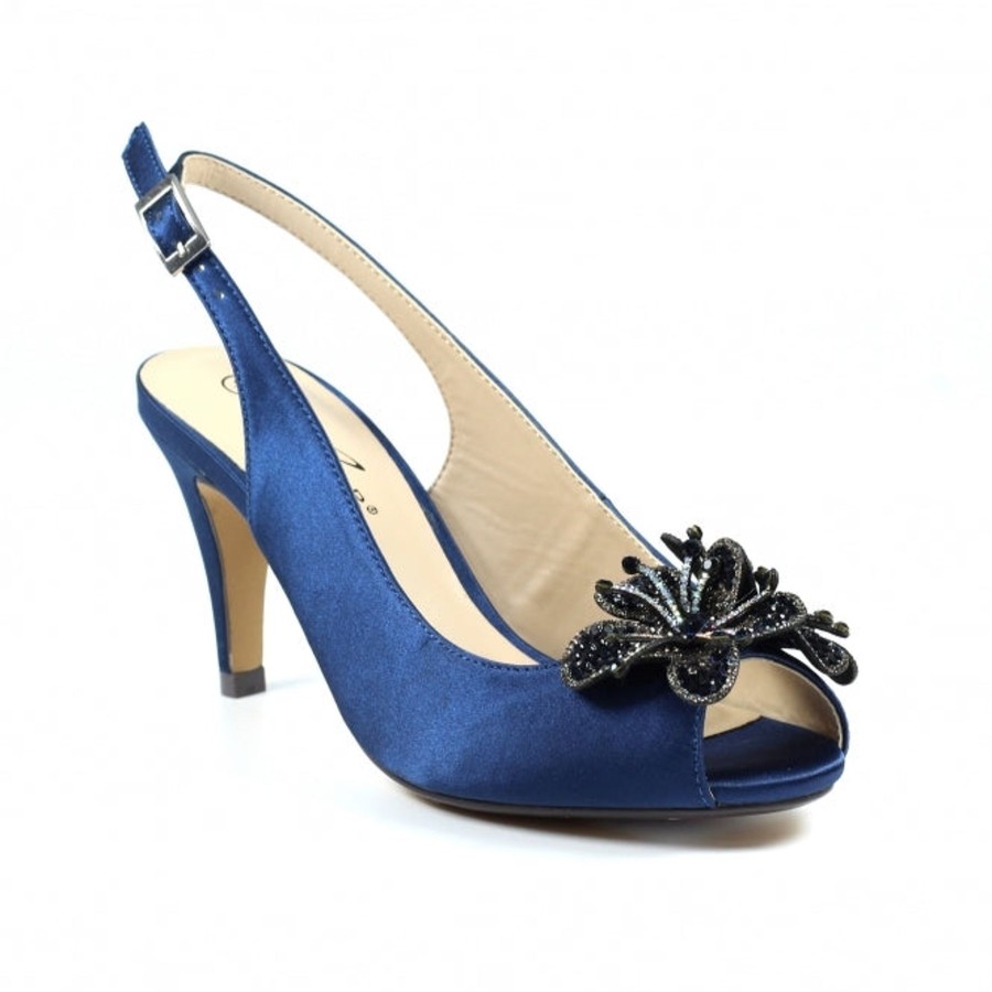 Wedding And Party Wear | Lunar Lunar Ankara Navy Occasion Wear Peep Toe Slingbackflr039