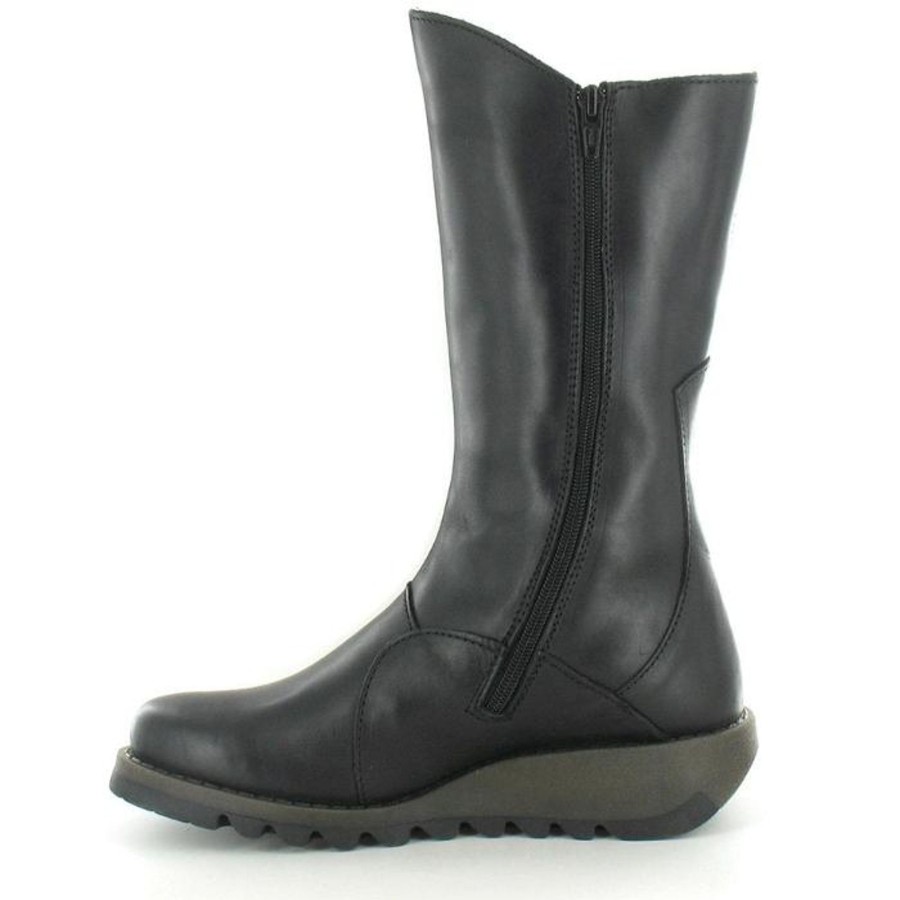 Long Boots And Riding Boots | Fly Fly London Mid Calf Boot Mes 2 Black Leather