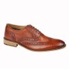 Men'S Formal And Work Shoes | Marlows Roamers M9579 Tan Heavy Vintage Style Brogue Oxford Shoe