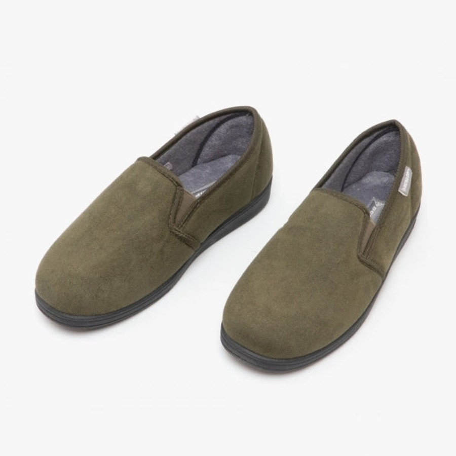 Men'S Styles | Marlows Dunlop Jethro Mens Slipper Olive Green