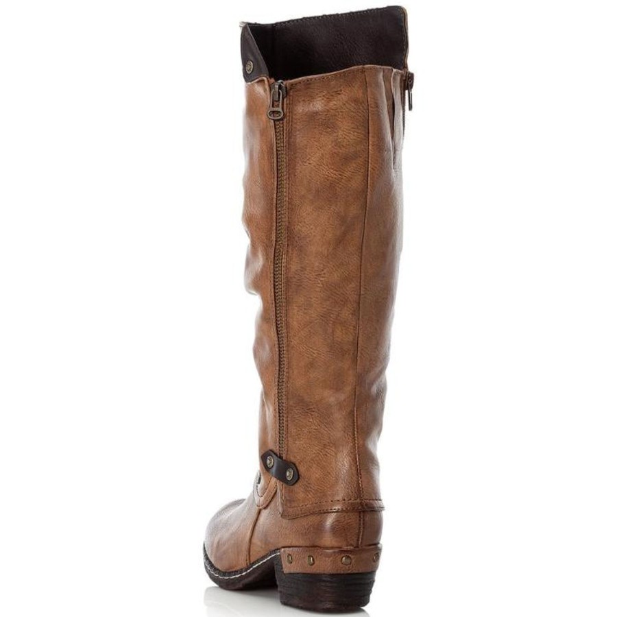 Long Boots And Riding Boots | Rieker Rieker Long Boot Brown With Zip 93655-26