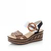 Ladies Styles | Rieker Rieker Wedge Sandal 68176-64 Cream