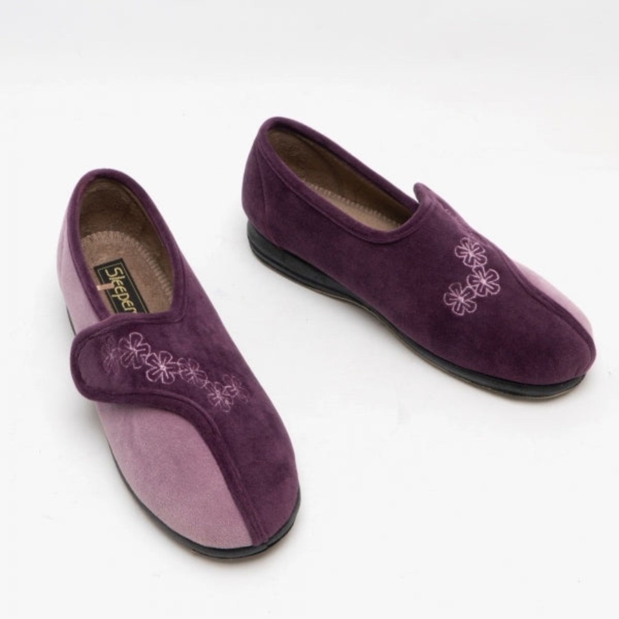 Ladies Styles | Marlows Sleepersladies Full Slippers Gemma Purple/Lilac