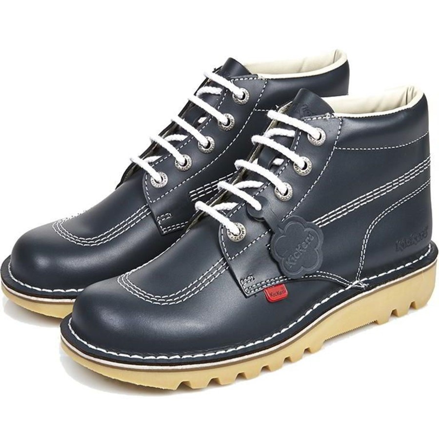 Men'S Boots | Kickers Mens Kickers Kick Hi Navy Leather Boots