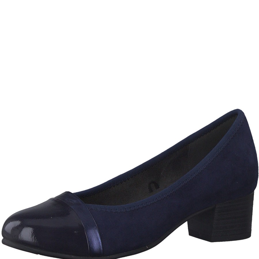 Shoes And Trainers | Jana Jana Classic Court Shoe In Wide Fitting Navy 22366-805