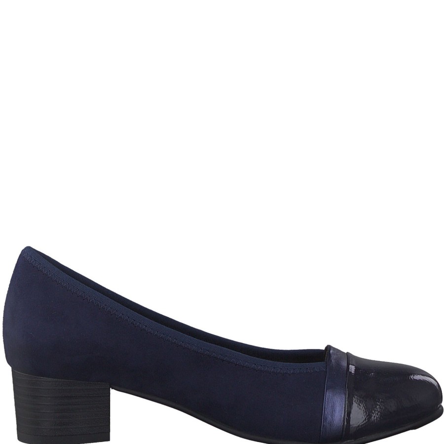 Shoes And Trainers | Jana Jana Classic Court Shoe In Wide Fitting Navy 22366-805