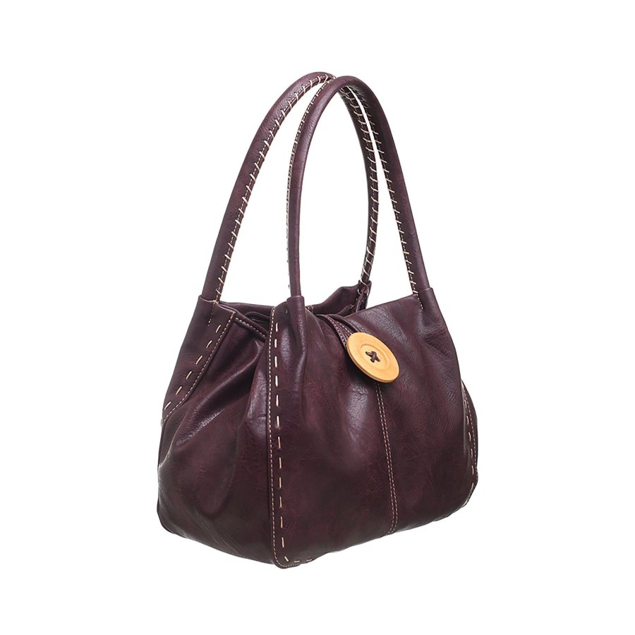 Handbags | Bessie Bessie London Classic Button Bag Purple Bw446