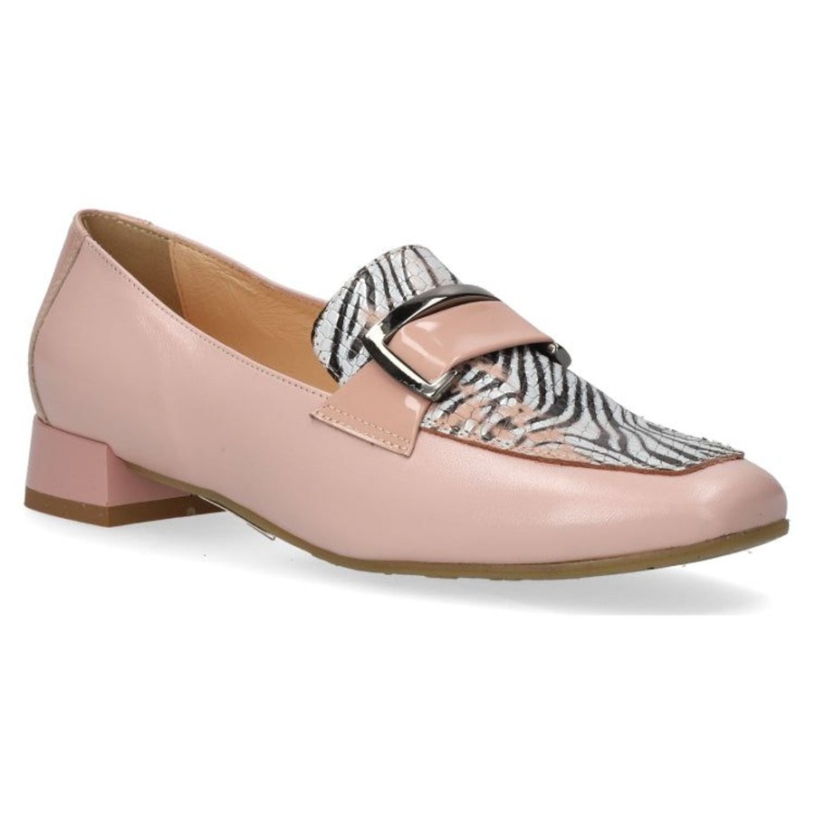 Shoes And Trainers | Bioeco Bioeco 6427 Pinkleather /Print Low Heel Wide Fit Slip On Shoe 6427-2064