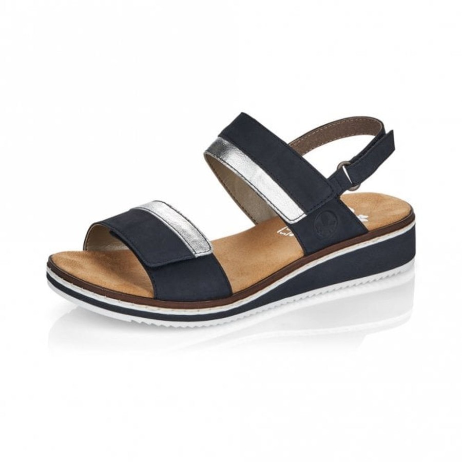 Sandals And Toe-Posts | Rieker Rieker Sandal With Touch Fastening V36B9-14 Navy