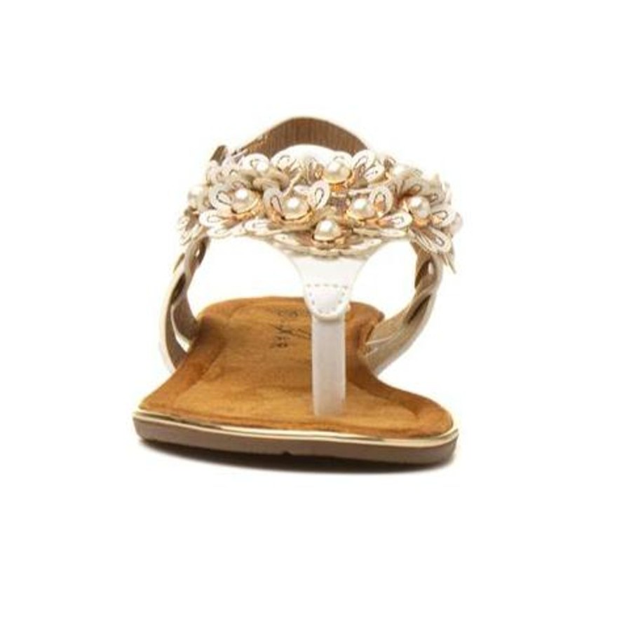 Sandals And Toe-Posts | Lunar Lunar Sandal Kinsley White Toe Post Jly103Wt