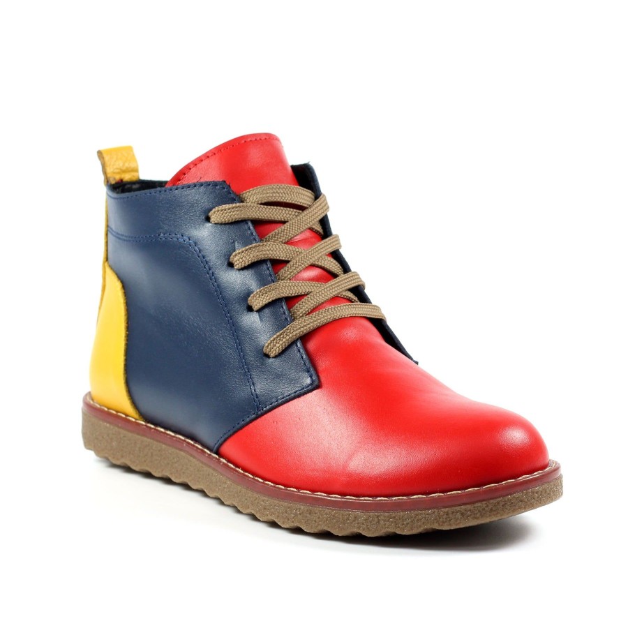 Ankle Boots & Hikers | Lunar Lunar Ankle Boot With Lace And Zip Nickee Red Multy Glr008 Rd