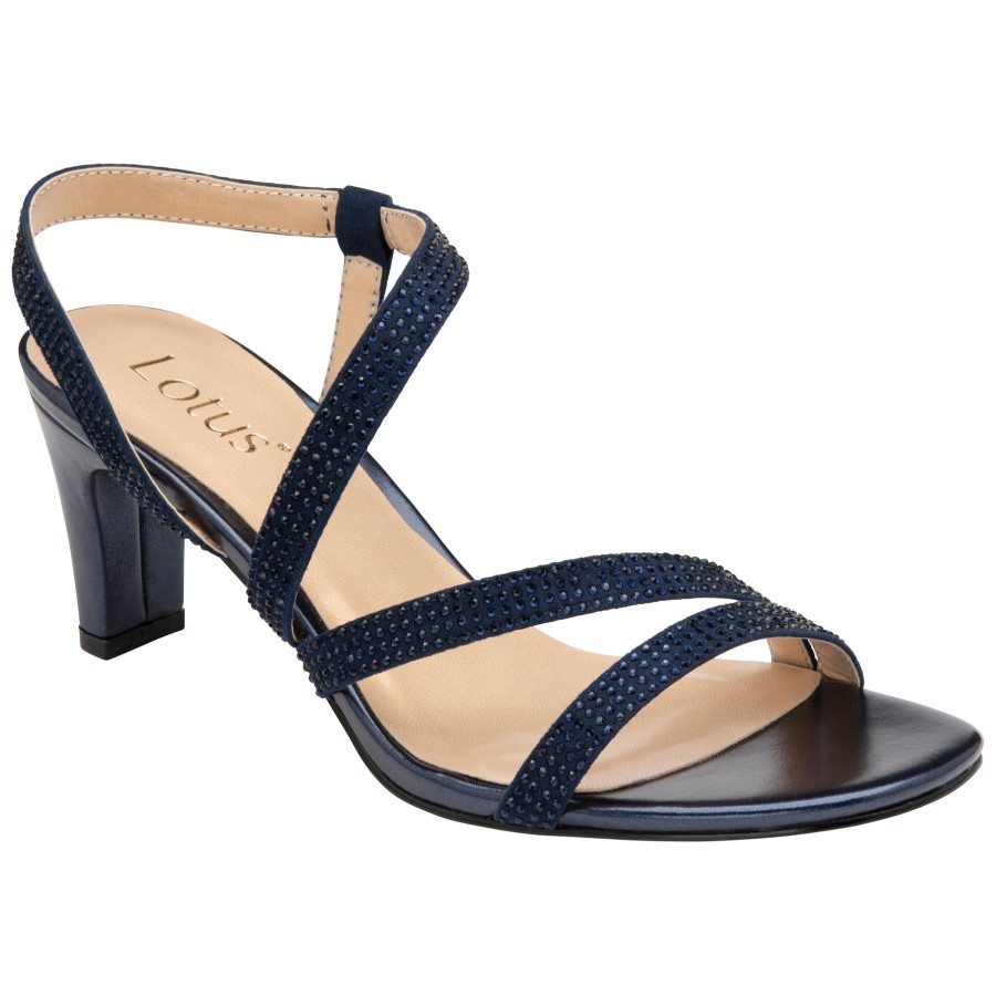 Lotus Occasion Wear And Matching Bags | Lotus Lotus Occasion Wear Sandal Bernadett Navy Uls377