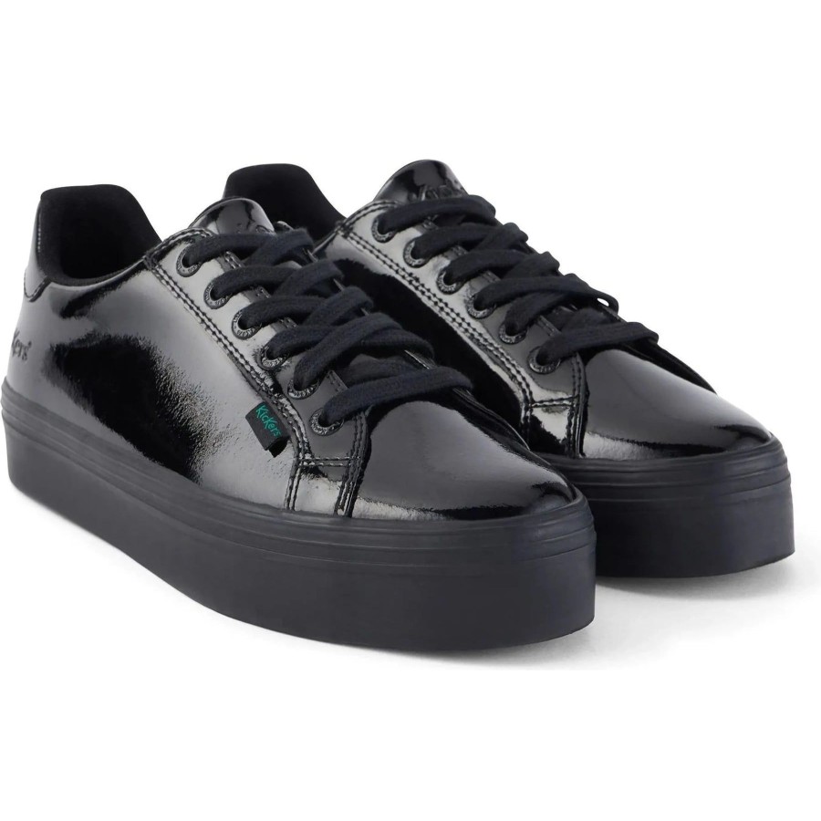 Kickers | Kickers Kickers Tovni Stack Blackpatent Leather Lace Up Shoes