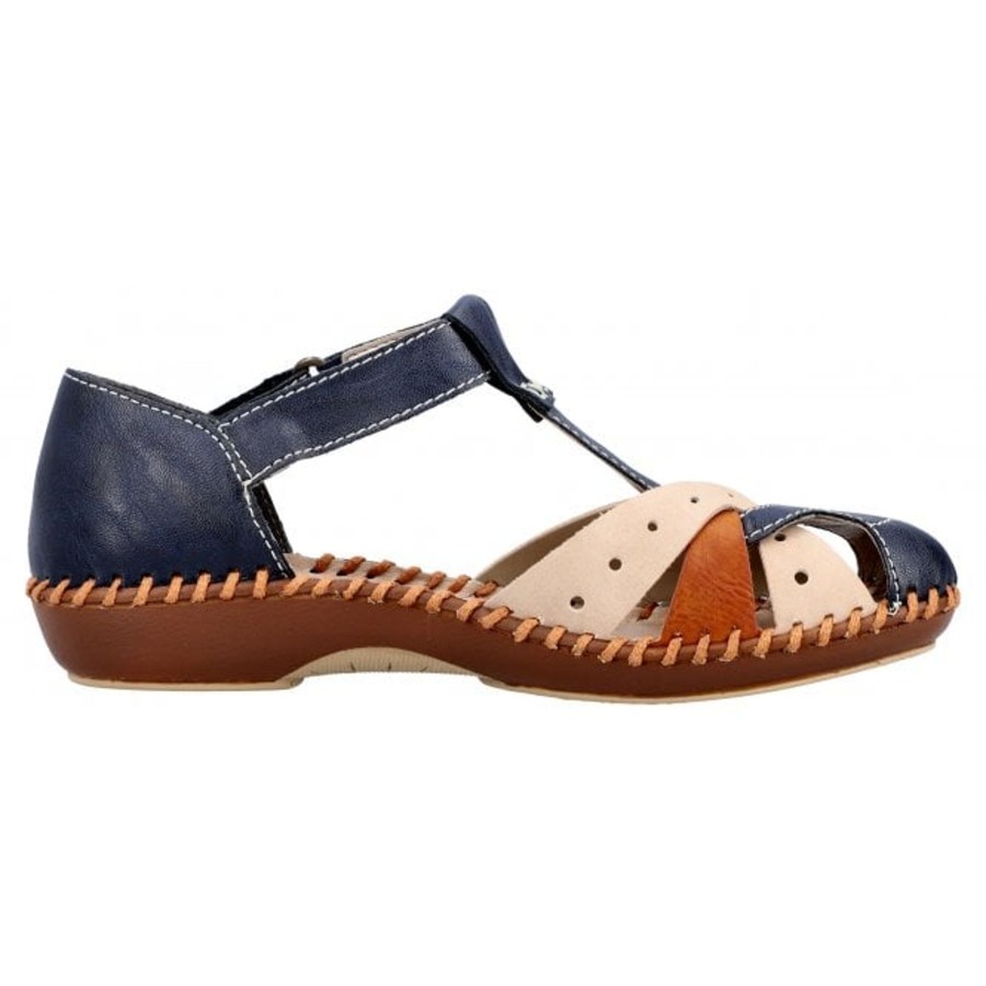 Ladies Styles | Rieker Rieker Casual Sandal Shoe M1655-14 Blue Multisandal