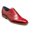 Men'S Formal And Work Shoes | Barker Barker Brogue Shoe Mcclean Red Leather