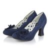 Ladies Styles | Ruby Ruby Shoo Court Shoe Chrissie Navy With Lace And Flower Trim