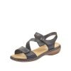 Ladies Styles | Rieker Rieker Sandal With Touch Fastening Leather Black 659C7-00