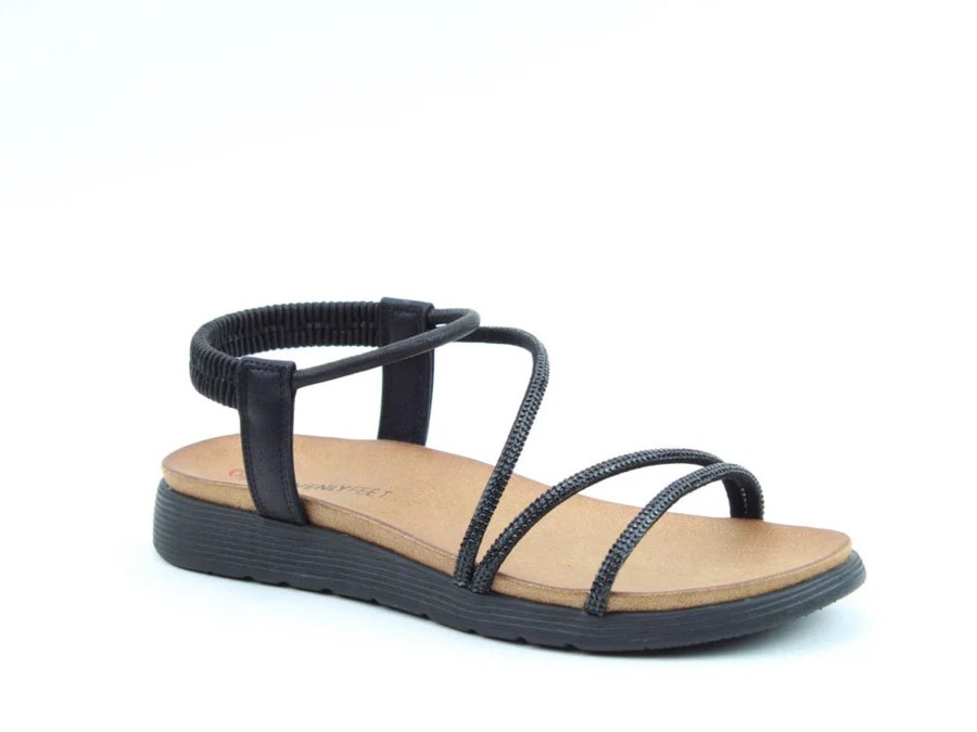 Ladies Styles | Heavenly Feet Heavenly Feet Vegan Friendly Litesoles Aperol Sandal Black .