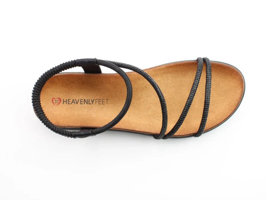 Ladies Styles | Heavenly Feet Heavenly Feet Vegan Friendly Litesoles Aperol Sandal Black .