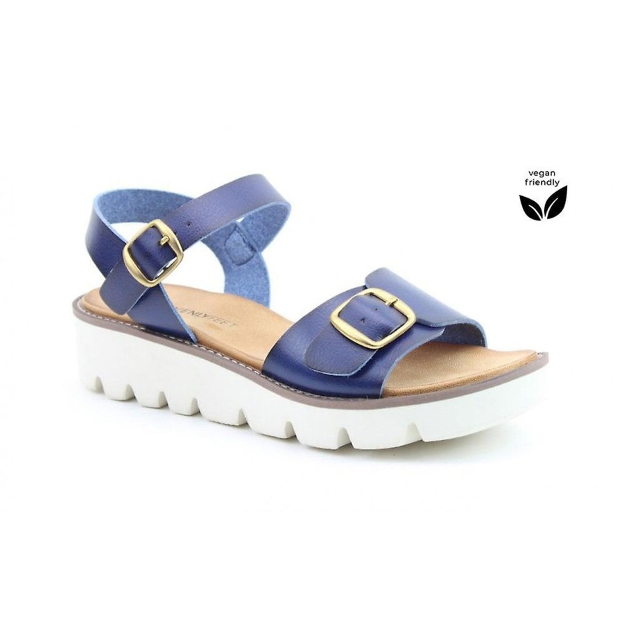 Ladies Styles | Heavenly Feet Heavenly Feet Trudy Navy Vegan Friendly Sandal