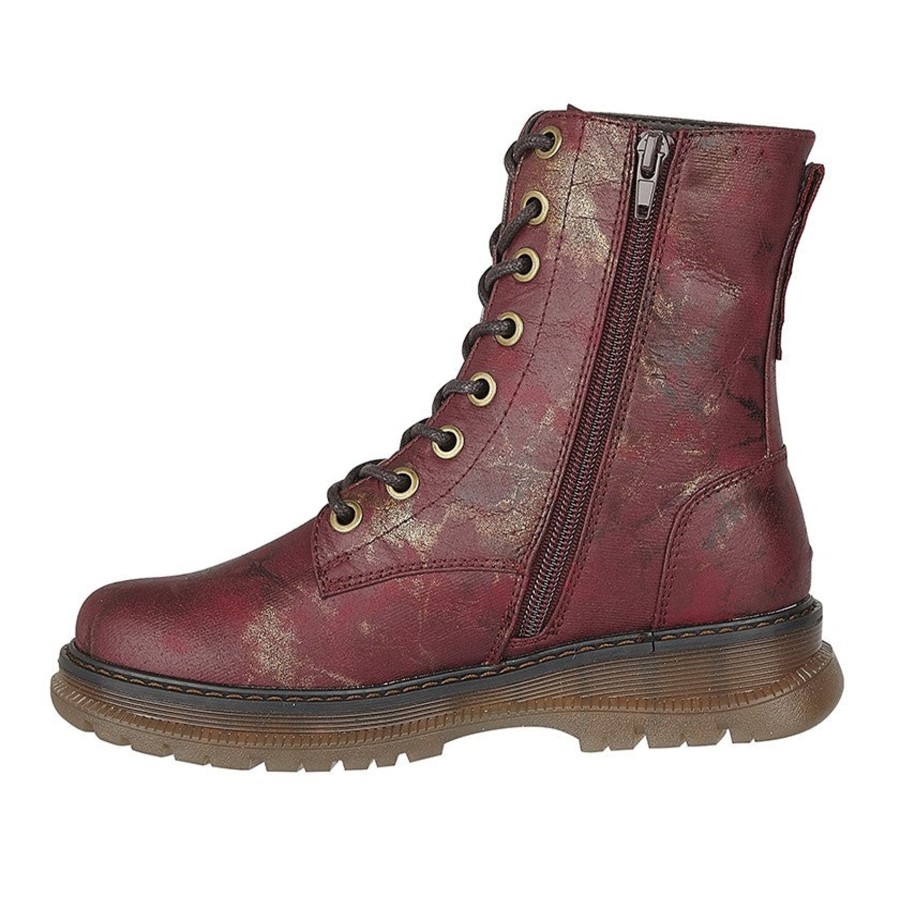 Long Boots And Riding Boots | Marlows Cipriata Ankle Boot Burgundy L310 Lace Up Boot Withzip