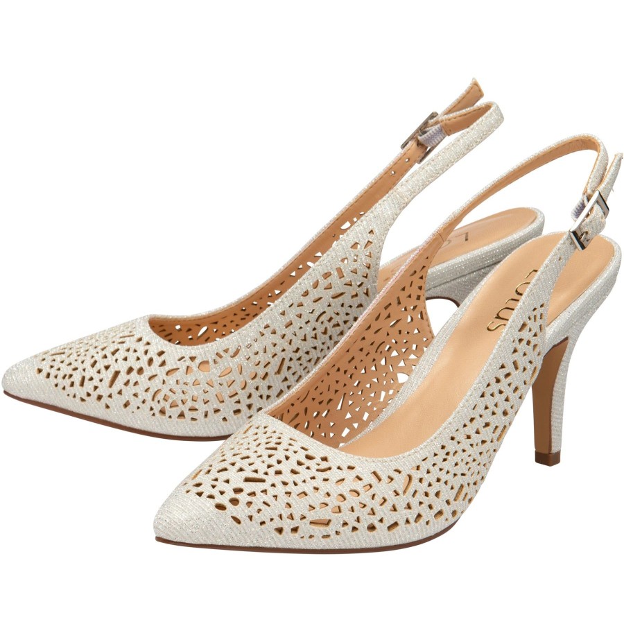 Lotus Occasion Wear And Matching Bags | Lotus Lotus Classic Occasion Wear Court Shoe Lyla Silver Uls267