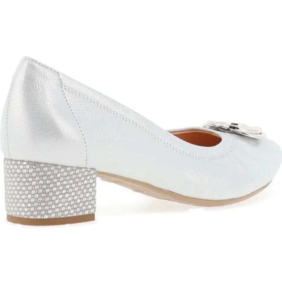 Shoes And Trainers | Bioeco Bioeco 6415 Silver Wide Fitting Dress Court Shoe 6415-2103