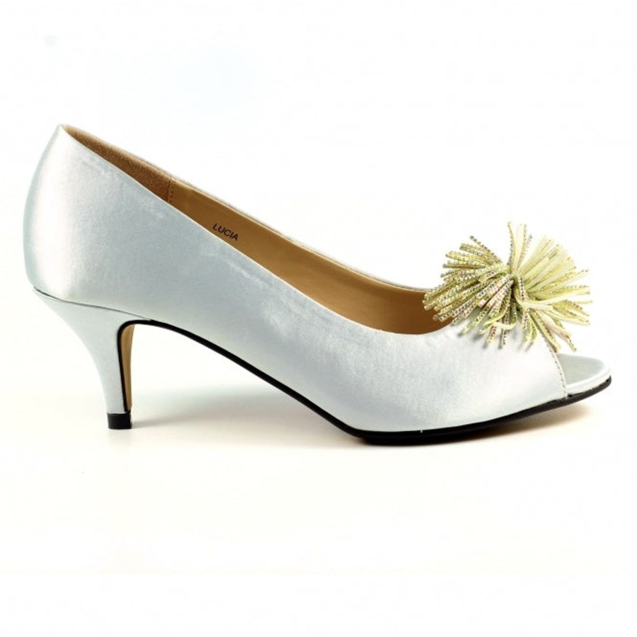 Lunar Occasion Wear And Bags | Lunar Lunar Lucia Occasion Wear Silver Court Shoe Flr040