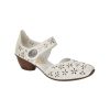 Ladies Styles | Rieker Rieker Off White Mary Jane Bar Low Heelshoe 43786-80