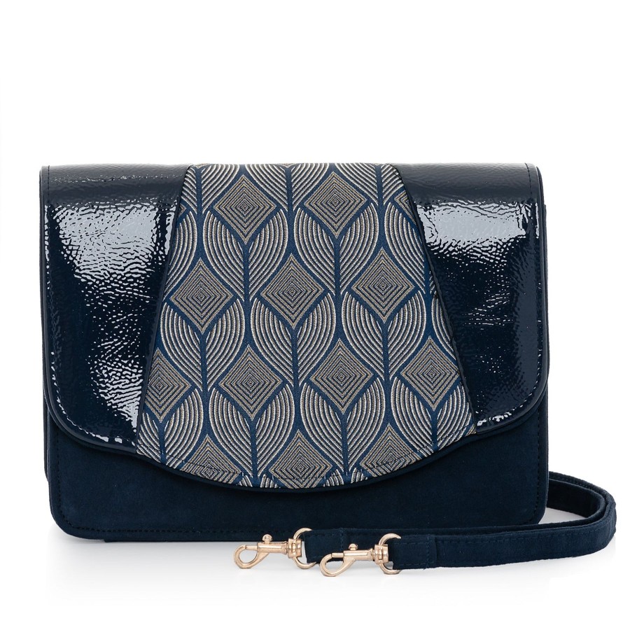 Wedding And Party Wear | Ruby Ruby Shoo Bag Dublin Navy Geo