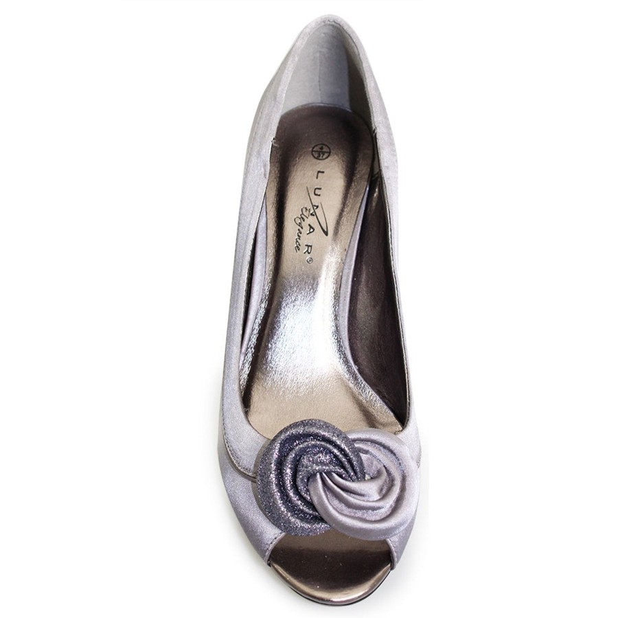 Wedding And Party Wear | Lunar Lunar Ripley Occasion Shoegrey Satin Matching Bag Available