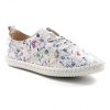 Shoes And Trainers | Lunar Lunar Plimsoll Style Exbury White Floral Leather Flg015Wt