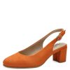 Shoes And Trainers | Jana Jana 29460 Orange Wide Fitting Block Heel Sling Back Shoe 29460-650