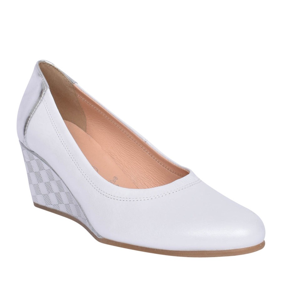 Shoes And Trainers | Bioeco Bioeco 5899 White Leather Wedge Court Shoe 5899-2362