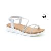 Ladies Styles | Heavenly Feet Heavenly Feet Vegan Super Lite Sandal Aperol Silver .