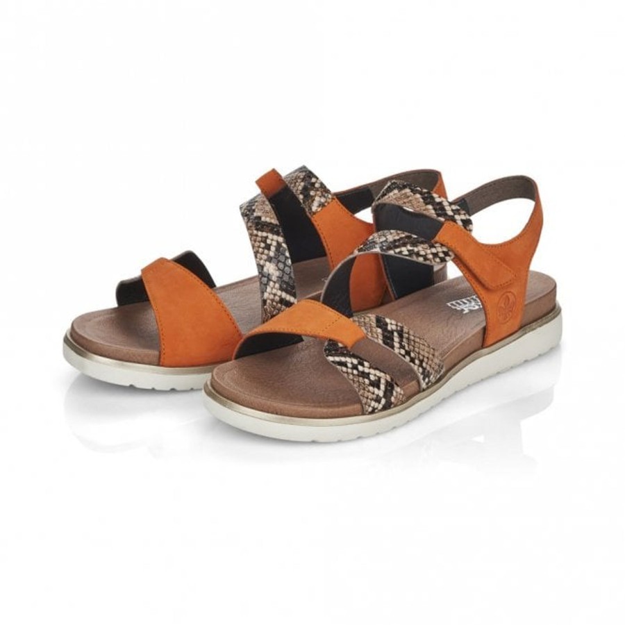 Sandals And Toe-Posts | Rieker Rieker Sandal With Touch Fastening V5069-24 Brown