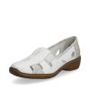 Ladies Styles | Rieker Rieker 41385 White Leather Slip On Shoes 41385-80