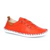 Shoes And Trainers | Lunar Lunar Plimsoll St Ives Orange Fle030 Soft Leather With Elastic Laces