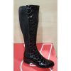 Bioeco Shoes And Matching Bags | Bioeco Bioeco Black Croc Leather Wide Fit Long Zip Boot 7770-2308