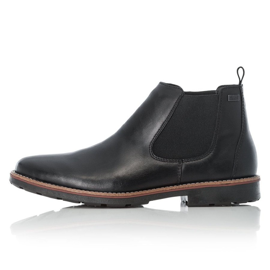 Men'S Formal And Work Shoes | Rieker Rieker Classic Man'S Smart Slip-On Boot Black 35382-00