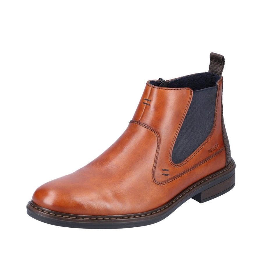 Men'S Styles | Rieker Rieker Men'S Chelsea Boot With Zip 17654-22 Nut