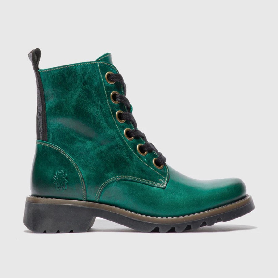 Ankle Boots & Hikers | Fly Fly London Ankle Boot Ragi Shamrock Soft Leather Military Style Lace Boot