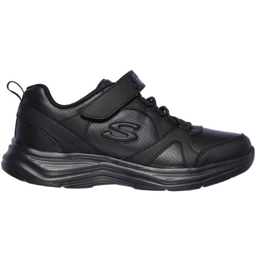 Back To School | Skechers Skechers School Trainer 81445-Bbk Black Touch Fastening