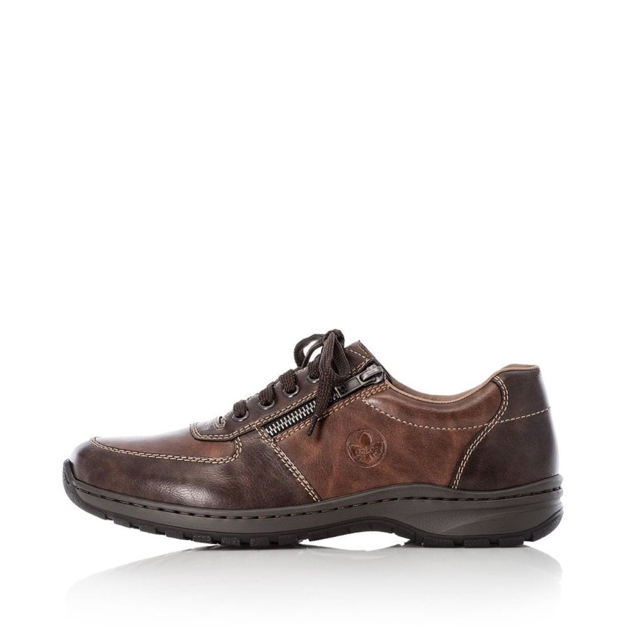 Men'S Styles | Rieker Riekerextra Wide Toffee Lace Up With Zip 03329-25